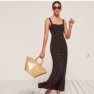 Reformation Cam Dress Size 2 Maxi Black Floral